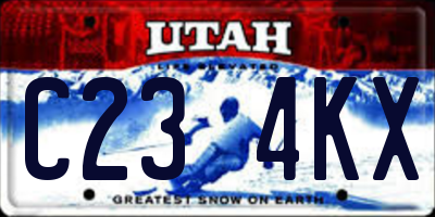 UT license plate C234KX