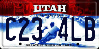 UT license plate C234LB
