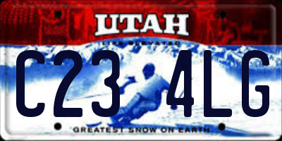 UT license plate C234LG