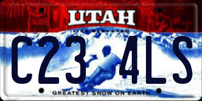 UT license plate C234LS