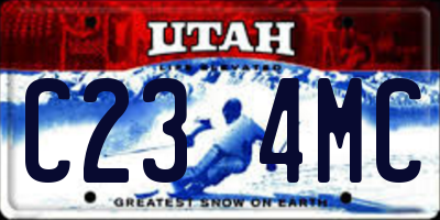 UT license plate C234MC
