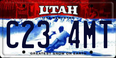 UT license plate C234MT