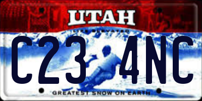 UT license plate C234NC