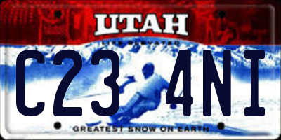 UT license plate C234NI