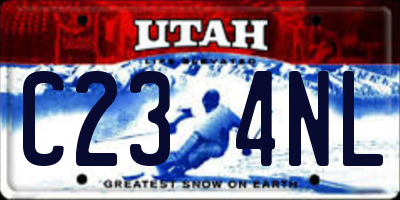 UT license plate C234NL