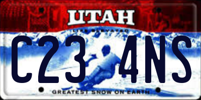 UT license plate C234NS