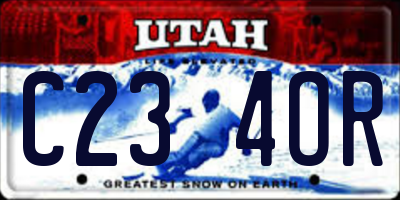 UT license plate C234OR