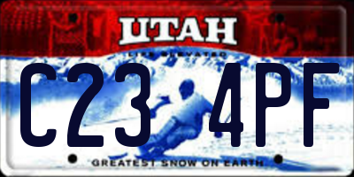 UT license plate C234PF