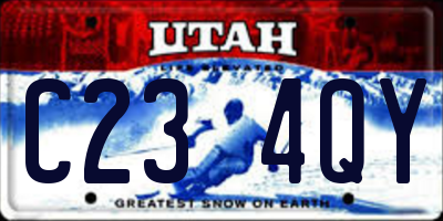 UT license plate C234QY