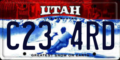UT license plate C234RD