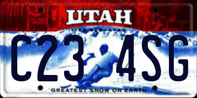 UT license plate C234SG