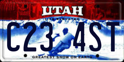 UT license plate C234ST