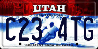 UT license plate C234TG