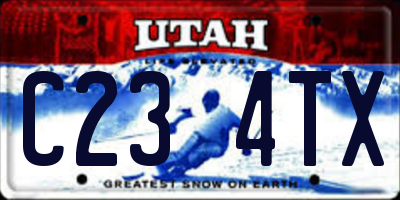 UT license plate C234TX