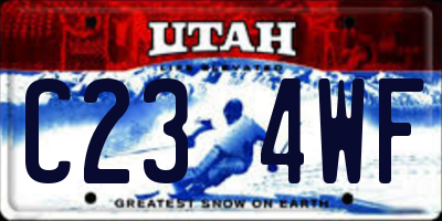 UT license plate C234WF