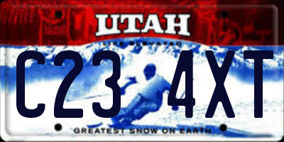 UT license plate C234XT