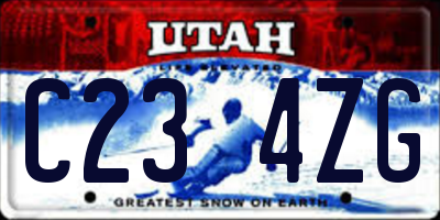 UT license plate C234ZG