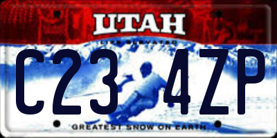 UT license plate C234ZP