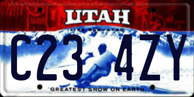UT license plate C234ZY