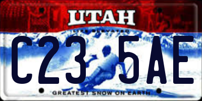 UT license plate C235AE