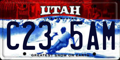 UT license plate C235AM