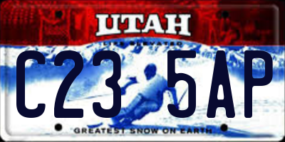 UT license plate C235AP