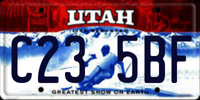 UT license plate C235BF