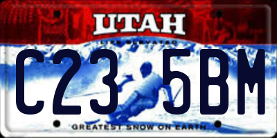 UT license plate C235BM