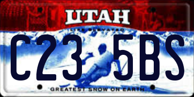 UT license plate C235BS