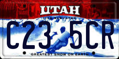 UT license plate C235CR