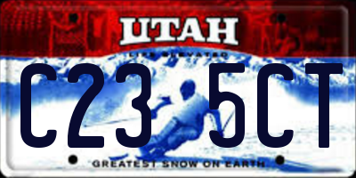 UT license plate C235CT