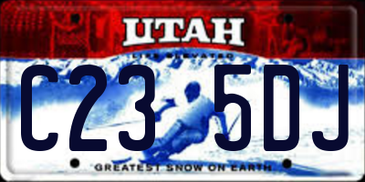 UT license plate C235DJ