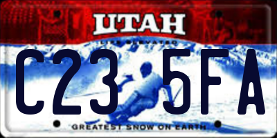 UT license plate C235FA