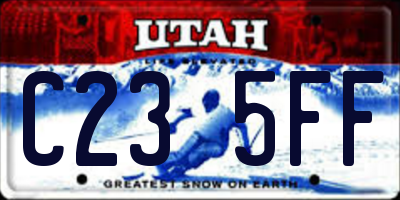 UT license plate C235FF