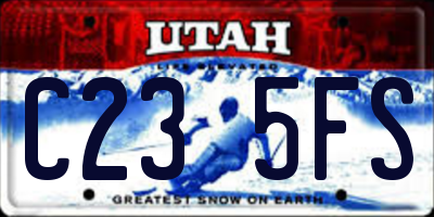UT license plate C235FS