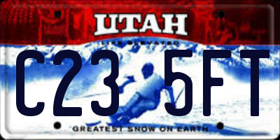 UT license plate C235FT