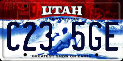 UT license plate C235GE