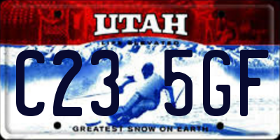 UT license plate C235GF