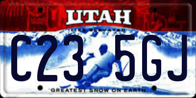 UT license plate C235GJ