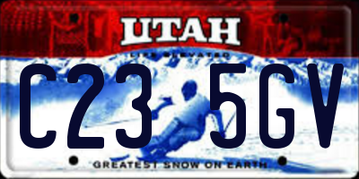 UT license plate C235GV