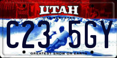 UT license plate C235GY