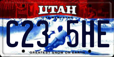 UT license plate C235HE