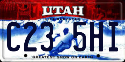 UT license plate C235HI