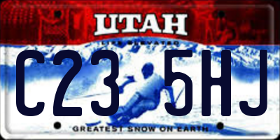 UT license plate C235HJ