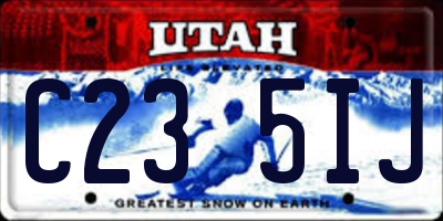 UT license plate C235IJ