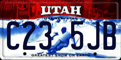 UT license plate C235JB
