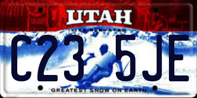 UT license plate C235JE