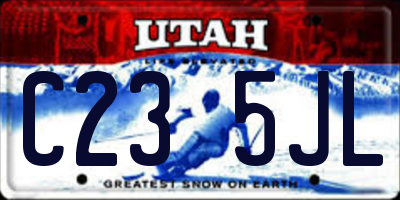 UT license plate C235JL