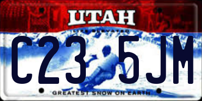UT license plate C235JM