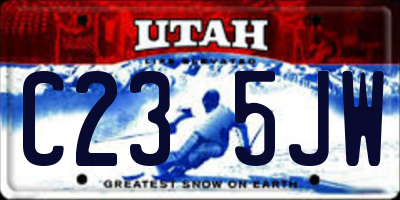 UT license plate C235JW